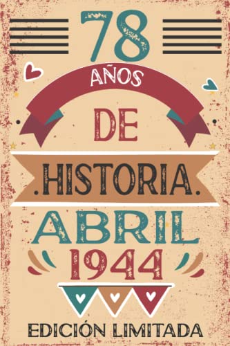 Consigue ahora 78 Años De Historia Abril Ideas para regalar 1944: 78 años. Libro visitas cuaderno 110 páginas felicitaciones idea regalo regalo Para la esposa novia mujer La madre Ofertas 2024 | regaloscumple.com
