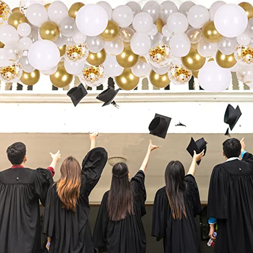 Oferta Flash 70 Piezas Globos Dorados,Globos Metalizados de Confeti Dorado Blancos,Globos Helio para Cumpleaños Bodas Aniversario Bautizos Comunion Baby Shower Graduacion Fiesta Decoracion (Oro)