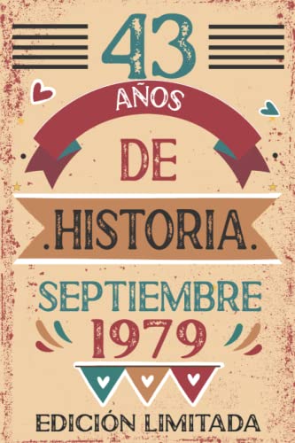 Comprar 43 Años De Historia septiembre 1979: Promoción Libro visitas cuaderno 110 páginas felicitaciones idea regalo regalo Para la esposa novia mujer La madre Rebajas 2024 | regaloscumple.com