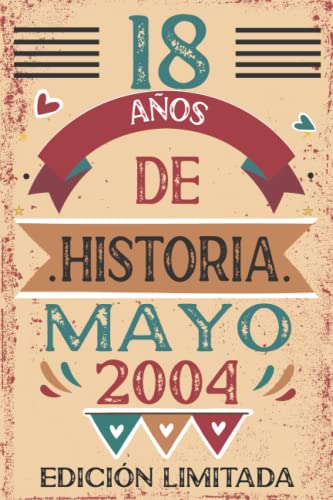 Comprar 18 Años De Historia Mayo Regalos 2004: 18 años. Libro visitas cuaderno 110 páginas felicitaciones idea regalo regalo Para la esposa novia mujer La madre Top Precio 2024 | regaloscumple.com