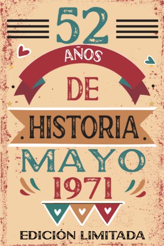 Consigue ahora 52 Años De Historia Mayo 1971: Libro Catálogo visitas cuaderno 110 páginas felicitaciones idea regalo regalo Para la esposa novia mujer La madre Rebajas 2025 | regaloscumple.com
