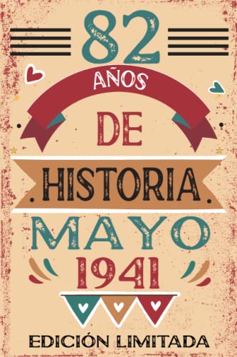 Comprar 82 Años De Historia Mayo 1941: Libro visitas cuaderno 110 páginas felicitaciones idea regalo regalo Para la esposa novia mujer Cumpleaños La madre Rebajas 2023 | regaloscumple.com