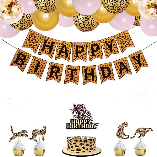 Consigue ahora 79 piezas Regalos pancarta cumpleaños leopardo safari rosa decoración fiesta guepardo globo animales selva suministros fiesta bosque tropical pancarta feliz cumpleaño guepardo Rebajas 2024 | regaloscumple.com