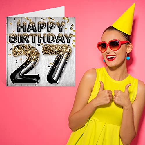 Dónde comprar en España 27 hombres, globos negros y dorados con purpurina, tarjetas feliz cumpleaños