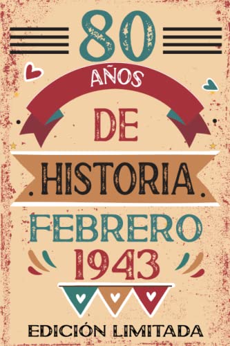 Comprar 80 Años De Historia Febrero 1943: Libro visitas cuaderno 110 páginas felicitaciones idea regalo regalo Para la esposa novia BlackFriday mujer La madre Rebajas 2025 | regaloscumple.com