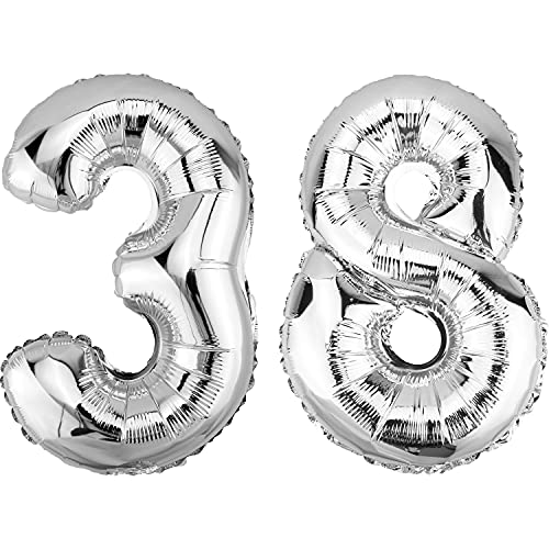 Consigue ahora DekoRex Globo Catálogo plateado 82 cm para cumpleaños bodas (número 38) Ofertas 2025 | regaloscumple.com