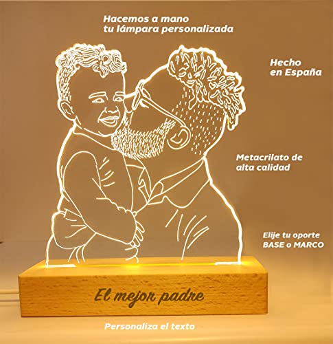 Top Precios Transparent Lámpara con Ilustrada. Personalizados Foto. Regalo Mujer Hombre. Originales Amigos, Placa Luz