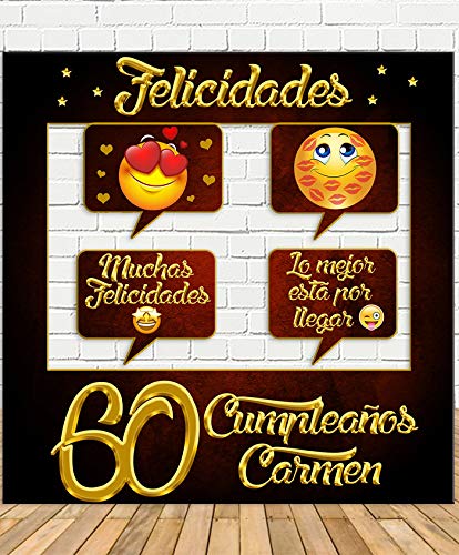 Comprar Tu Fiesta Mola Mazo Photocall 60 Cumpleaños 100x100cm| Detalles Cumpleaños | Photocall Económico y Original | Disfruta Unas Divertidas Fotos con Navidad Nuestro photocall cumpleaños| Personalizable Top Precio 2025 | regaloscumple.com