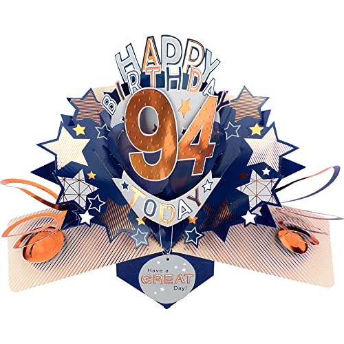 Consigue ahora POP204MC94 - Tarjeta felicitación emergente Regalos 94 cumpleaños con texto en inglés "Happy 94th Birthday" Ofertas 2024 | regaloscumple.com