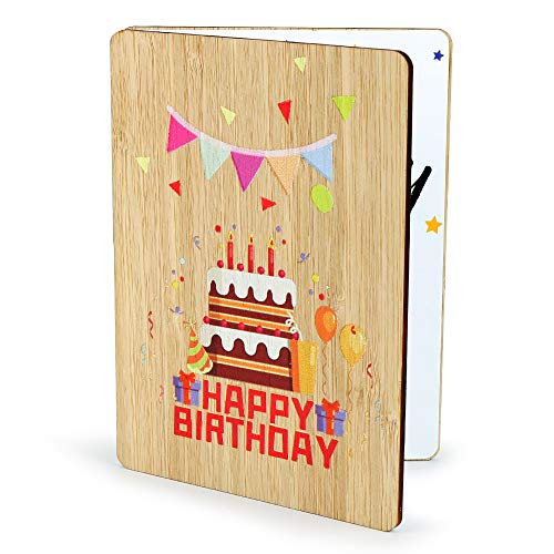 Comprar Bluelves Tarjeta Felicitacion Tarjeta Felicitación Madera Tarjetas Felicitacion Hecha BlackFriday a Mano con sobre Tarjeta Cumpleaños Regalo para Padres Hombre Mujer Amigos Top Precio 2024 | regaloscumple.com