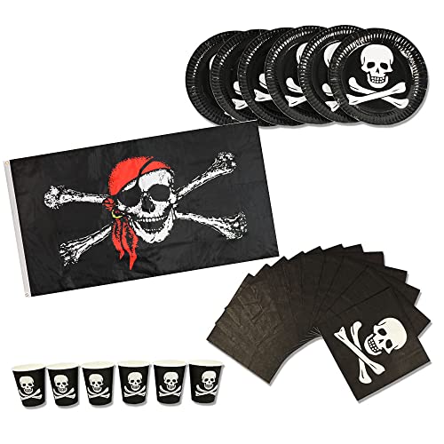 Comprar COM-FOUR® 25x Juego vajilla para Fiestas - Platos Tazas servilletas para Fiestas Piratas - Juego vajilla (Platos Fiesta - 25 Piezas - f. 6 niños) Regalos Rebajas 2025 | regaloscumple.com