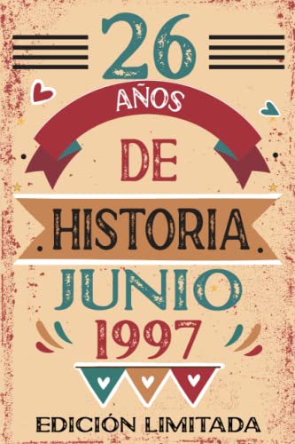 Comprar 26 Años De Historia Junio 1997: Libro visitas cuaderno 110 páginas felicitaciones idea Regalos regalo regalo Para la esposa novia mujer La madre Rebajas 2024 | regaloscumple.com