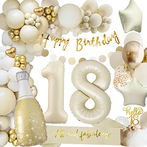 Consigue Promoción ahora Globos 18 Años Cumpleaños Oro Beige 18 Cumpleaños Niña Mujer Decoraciones Fiesta 18er Globos Cumpleaños Guirnalda y globos para Niño y Hombres Rebajas 2024 | regaloscumple.com
