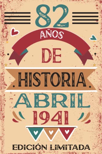 Consigue ahora 82 Años De Historia Abril 1941: Libro visitas cuaderno 110 páginas Navidad felicitaciones idea regalo regalo Para la esposa novia mujer La madre Rebajas 2024 | regaloscumple.com