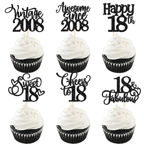Consigue ahora 30 unidades vintage 2006 decoración para tartas con purpurina Happy 18th Eighteen Awesome Since 2006 Cupcake Toppers 18 Fabulous decoración para 18 cumpleaños aniversario Cumpleaños boda fiesta decoración Ofertas 2024 | regaloscumple.com