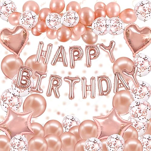 Comprar AEYAKA Decoración Cumpleaños Oro Rosa Niñas Feliz Cumpleaños Navidad Decoración Globos para Cumpleaños Boda Baby Shower Bautismo Aniversario Compromiso Decoración la Fiesta Ofertas 2023 | regaloscumple.com