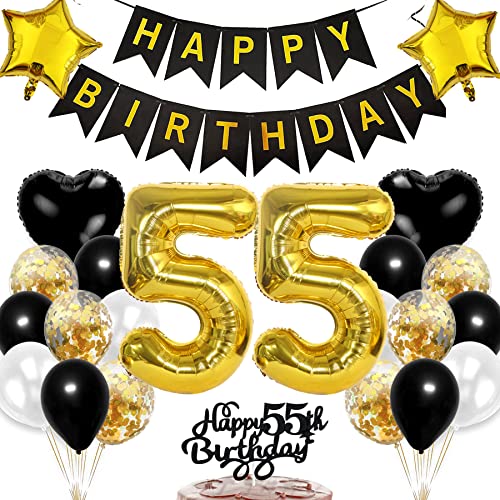 Consigue ahora Ouceanwin Globo 55 años Cumpleaños Mujer Hombre Oro Negro Decoración Tarta Cumpleaños 55 años Happy Birthday BlackFriday Decoracion Globos Numeros 55 Decoración Fiesta Cumpleaños 55 años Adulto Top Precio 2025 | regaloscumple.com