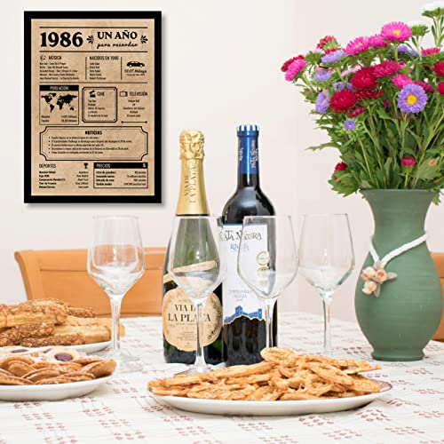 Dónde comprar en España Tarjeta Cumpleaños | Cumpleaños Año 1986 Póster Vintage 37 hombre 37 mujer Cartel Fiesta