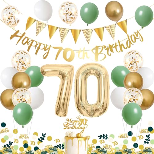Consigue ahora Globos 70 Cumpleaños 70 Años Decoración Cumpleaños Verdes Oro Decoracion Fiesta 70 Catálogo Cumpleaños Pancarta Feliz Cumpleaños 100pcs Confeti cumpleaños 70 decoracion 70 cumpleaños para Hombres y Mujeres Ofertas 2024 | regaloscumple.com