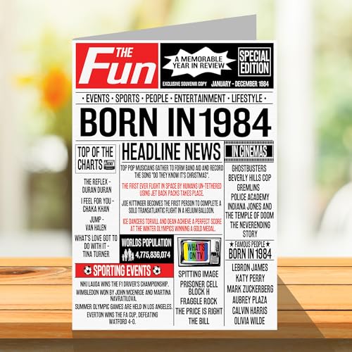 Ofertas de última hora Stuff4 cumpleaños 40 y – en – feliz 40 mamá, tío, retro 1984, cuarenta cuarenta