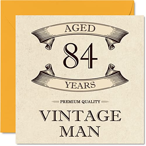 Consigue ahora Tarjetas cumpleaños 84 vintage para hombres 84 años divertida tarjeta cumpleaños para abuelo papá marido tío BlackFriday hermano abuelo 145 mm x 145 mm tarjeta felicitación 84 cumpleaños Top Precio 2025 | regaloscumple.com