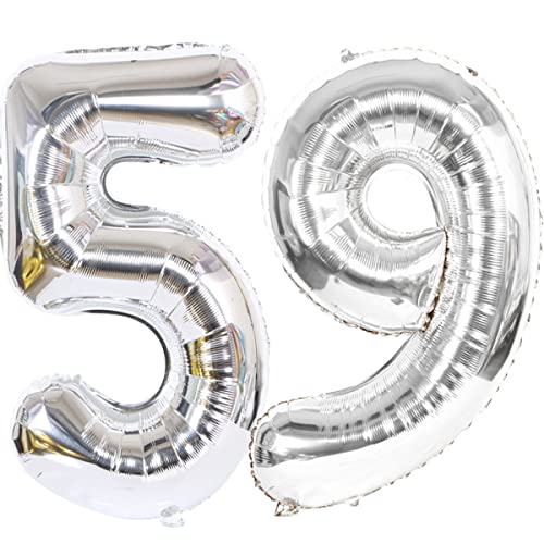 Consigue ahora Foil Globo Número 59 Plateados Globo Número 59 Plateados 100cm BlackFriday Gigante Globos Cumpleaños Numeros 59 Plateados Helio numero 59 años globo cumpleaños Decoración 59 Cumpleaños para Fiestas Mujer Ofertas 2024 | regaloscumple.com