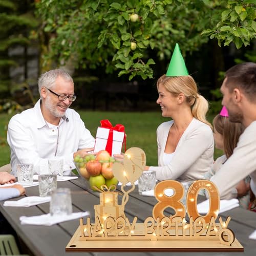 Mejores precios Songlypian Regalos   80 Cumpleaños  Cartel   Madera Libro   Visitas con Luces LED  Regalos para 80 cumpleaños Hombre Mujer  Regalo 80 años  Regalo Creativo   Madera  Fiesta   Cumpleaños