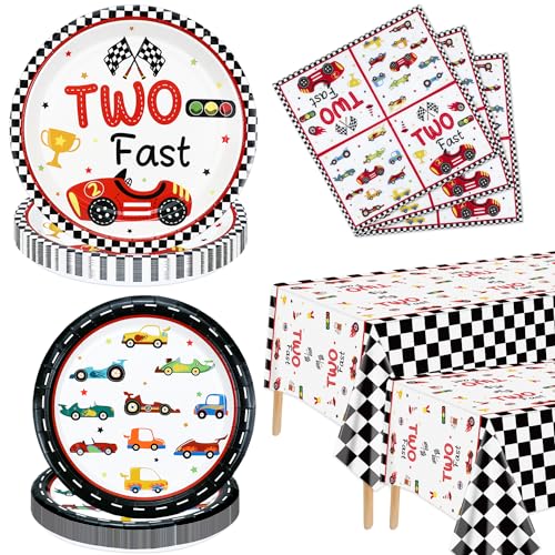 Comprar XJLANTTE 122 piezas decoración para fiesta segundo cumpleaños dos coches carreras rápidos: platos servilletas mantel para niños sirve para 40 invitados (juego dos Ideas para regalar Fas-40) Top Precio 2025 | regaloscumple.com