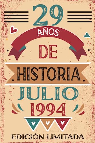 Comprar 29 Años De Historia Julio 1994: Libro visitas cuaderno 110 páginas felicitaciones idea regalo regalo Para la esposa novia mujer La madre Navidad Top Precio 2024 | regaloscumple.com