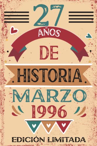 Comprar 27 Años De Historia Marzo 1996: Libro visitas cuaderno 110 BlackFriday páginas felicitaciones idea regalo regalo Para la esposa novia mujer La madre Rebajas 2025 | regaloscumple.com