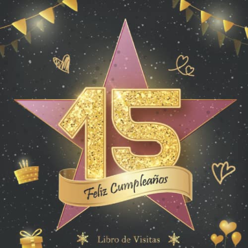 Consigue ahora Libro Visitas 15 Cumpleaños: Felicitaciones y fotos los invitados | fiesta cumpleaños 15 años | para hombres y mujeres | Hollywod Cumpleaños el paseo la fama Rebajas 2024 | regaloscumple.com