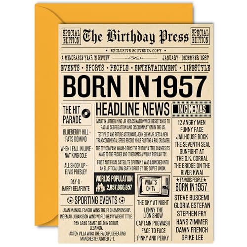 Oferta Stuff4 cumpleaños mujeres hombres, nacido 1957, feliz 67 abuelo, abuela, abuela, r