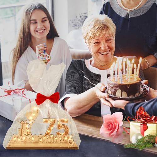 Top Precios Seutgjie Regalos Originales   75 Cumpleaños para Hombre y Mujer Regalo 75 años con Tira   Luces LED y Libro   visitas para Aniversarios