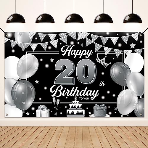 Comprar Koliphy Pancarta 20 Cumpleaños Decoracion 20 Cumpleaños para Hombre y Mujer Tela Pancarta Fiesta Cumpleaños para Interiores y Exteriores 180 Promoción x 110cm(Negro Plata) Rebajas 2024 | regaloscumple.com