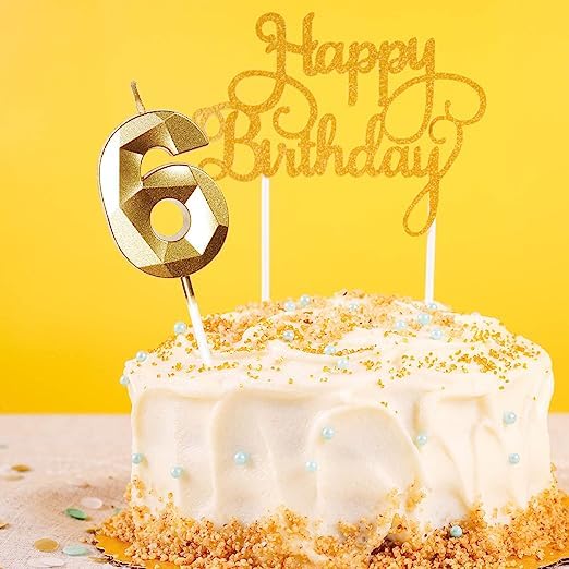 Comprar en Amazon 19 vela 19, doradas, cumpleaños vela cumpleaños, pasteles, tartas cumpleaños, aniversarios