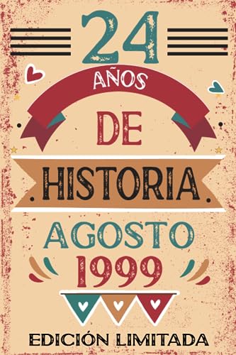 Consigue ahora 24 Años De Historia Agosto 1999: Libro visitas cuaderno 110 páginas felicitaciones idea regalo regalo Para la esposa Regalos novia mujer La madre Top Precio 2024 | regaloscumple.com