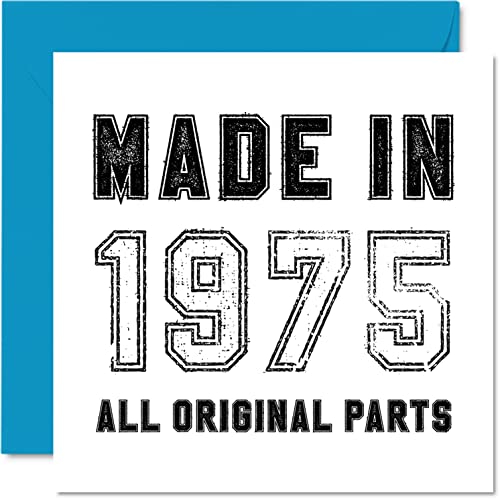 Consigue ahora Tarjeta felicitación 47 cumpleaños hombres mujeres él ella fabricada en 1975 todas las piezas originales divertida tarjeta felicitación 47 años papá mamá hermano hermana Regalos tío 145 mm x 145 mm Ofertas 2024 | regaloscumple.com