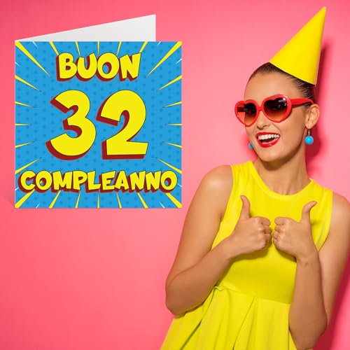 Comprar ahora Stuff4 Tarjeta de felicitación 32 cumpleaños para hombre - Cómics Tarjetas feliz años, hijo, hermano, tío, 145 mm, trigésimo segundo