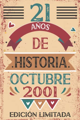 Consigue ahora 21 Años De Historia Octubre 2001: Libro Cumpleaños visitas cuaderno 110 páginas felicitaciones idea regalo regalo Para la esposa novia mujer La madre Top Precio 2024 | regaloscumple.com