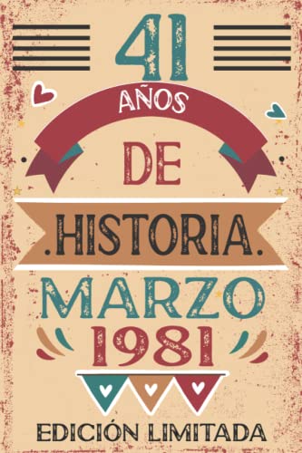 Comprar 41 Años De Historia Marzo 1981: 41 años. Libro visitas cuaderno 110 páginas felicitaciones BlackFriday idea regalo regalo Para la esposa novia mujer La madre Top Precio 2025 | regaloscumple.com