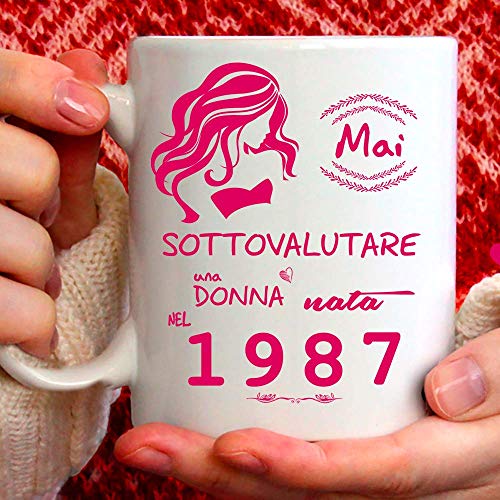 Consigue ahora Taza Regalos 1987 Cumpleaños Mujer 34 Años Idea Regalo: Nunca subestimar una mujer nacida en 1987 Top Precio 2024 | regaloscumple.com