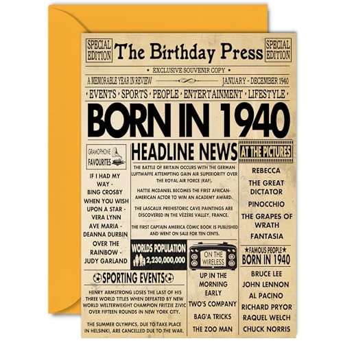 Oferta Stuff4 cumpleaños 84 y nacidos 1940, tarjeta número abuela, Nan, retro, en A5, y