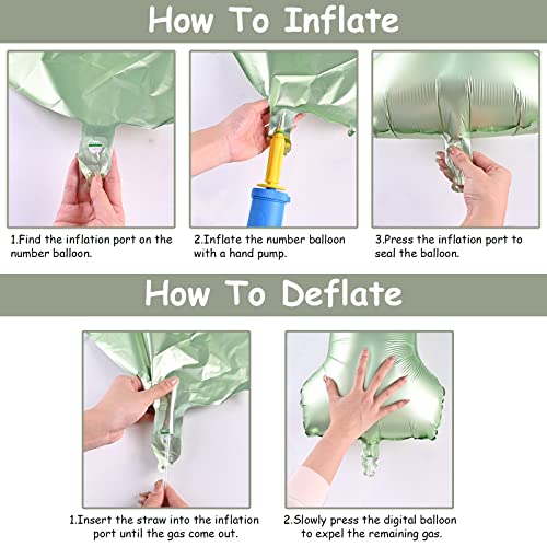 Comprar en Amazon Lingqiang Globos de color verde salvia con el número 70, globos grandes 40' aluminio oliva 7 y 0 para mujeres, autoinflables 70 cumpleaños, suministros