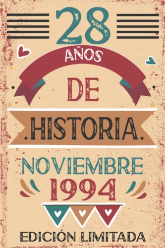 Consigue ahora 28 Años De Historia Noviembre 1994: Libro Catálogo visitas cuaderno 110 páginas felicitaciones idea regalo regalo Para la esposa novia mujer La madre Top Precio 2024 | regaloscumple.com
