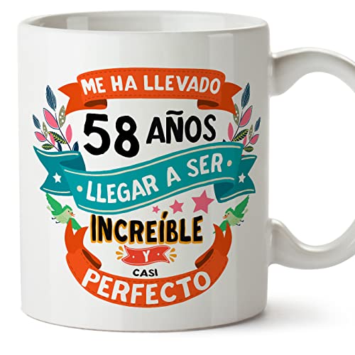 Comprar MUGFFINS Tazas 58 Cumpleaños - En Español - Me Cumpleaños ha llevado 58 años llegar a ser increíble - 11 oz - Regalo original y divertido Top Precio 2025 | regaloscumple.com