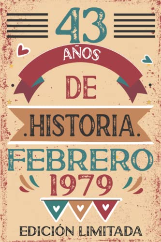Consigue ahora 43 Años De Historia Febrero 1979: 43 años. Libro visitas cuaderno 110 páginas felicitaciones idea BlackFriday regalo regalo Para la esposa novia mujer La madre Rebajas 2024 | regaloscumple.com
