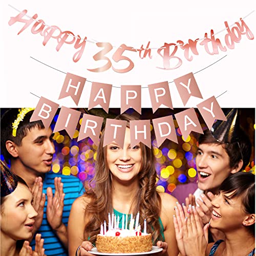 Comprar en Amazon Oro rosa globo 35 cumpleaños deco mujer Oro rosa foil