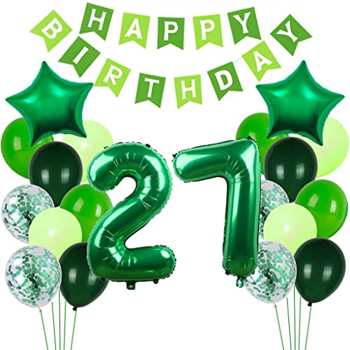 Comprar Globo verde Ideas para regalar 27º cumpleaños decoración para hombre y mujer 27 años verde decoración para cumpleaños globos 27 números decorativos hombre mujer 27 cumpleaños decoración feliz cumpleaños Top Precio 2024 | regaloscumple.com