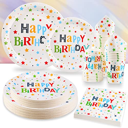 Consigue ahora Jonvell 96 Piezas Juego Vajilla Fiesta Cumpleaños Platos Papel Vasos Fiesta Servilletas Cumpleaños Promoción Platos Fiesta Cumpleaños Infantil Niño Niña para 24 Invitados Top Precio 2024 | regaloscumple.com