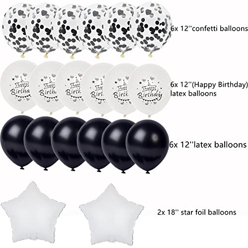 Oferta Flash Hombre decoración Negro Blanco globos Decoración cumpleaños 60 años Mujer decoración